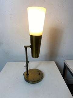 Rare Modernist Brass and Glass Lamp designed by Paul McCobb