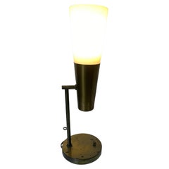 Rare Modernist Brass and Glass Lamp designed by Paul McCobb