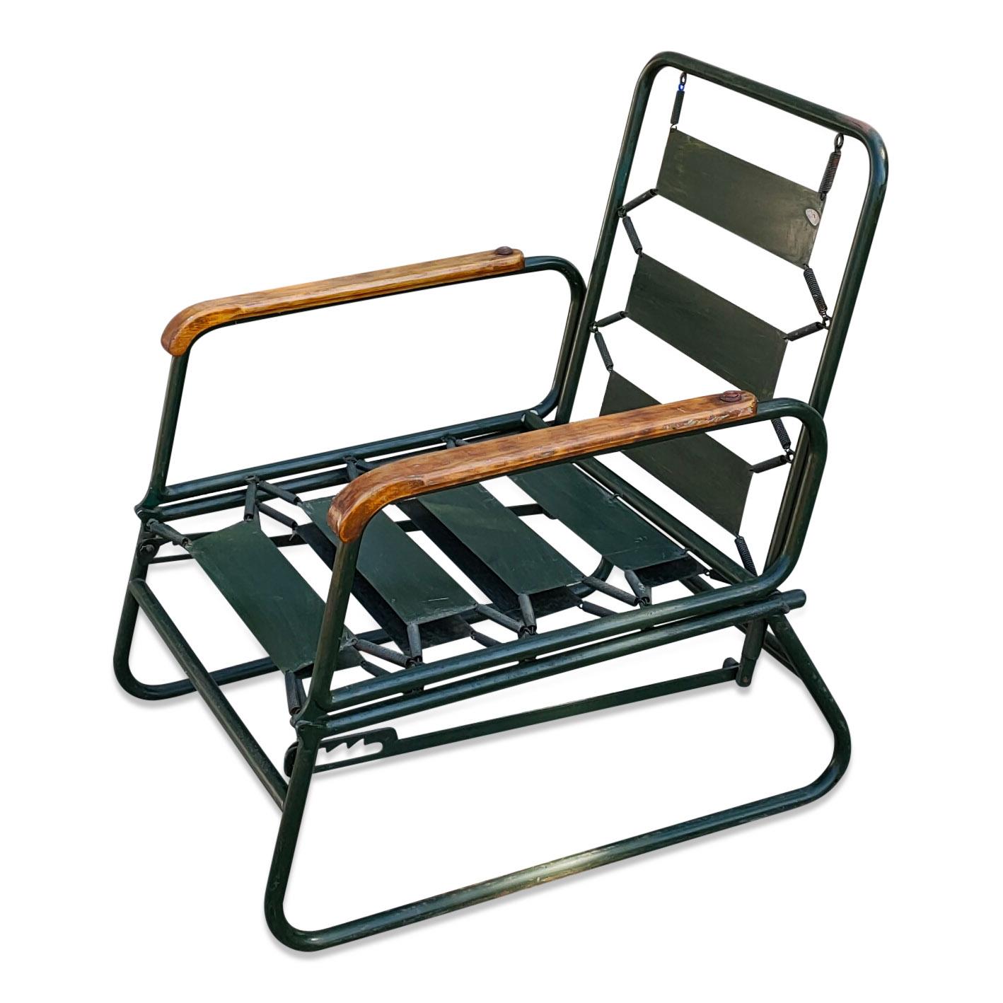 French Rare Modernist Convertible Armchair by François Caruelle, France, 1950s For Sale