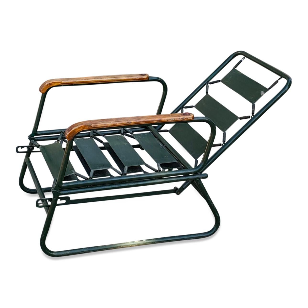 Rare fauteuil moderniste convertible de François Caruelle, France, années 1950 Bon état - En vente à New York, NY