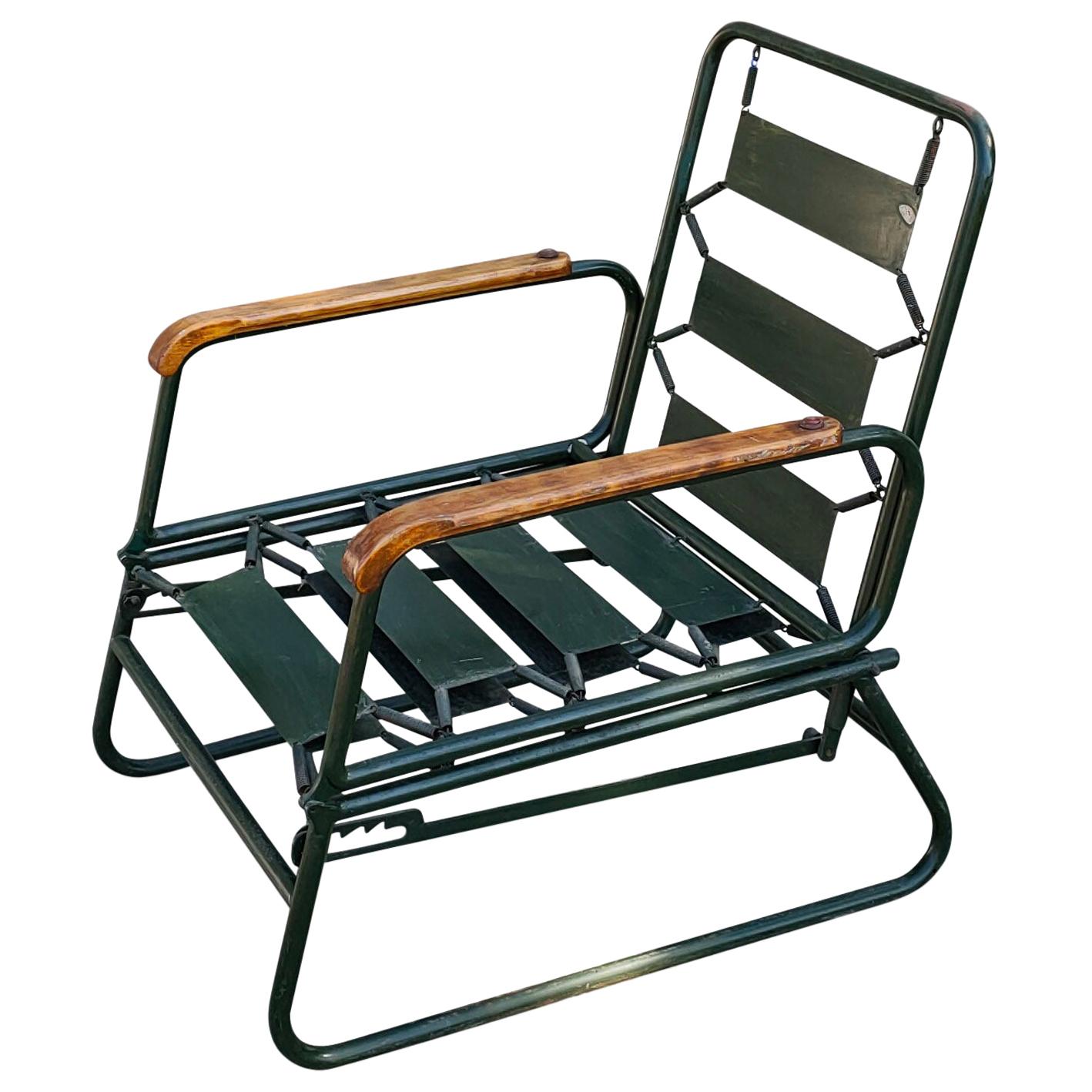 Seltener modernistischer wandelbarer Sessel von François Caruelle, Frankreich, 1950er Jahre