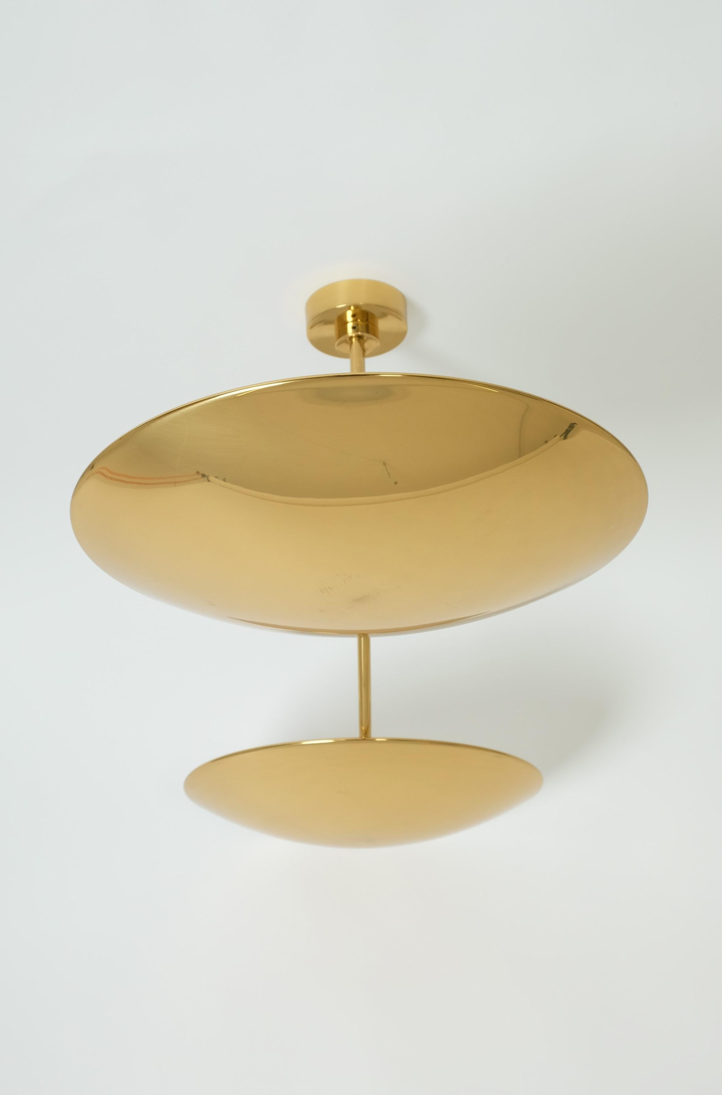 Seltene modernistische Florian Schulz-Pendelleuchte aus Messing, Modell Duan, Deutschland 1970er Jahre im Angebot 4