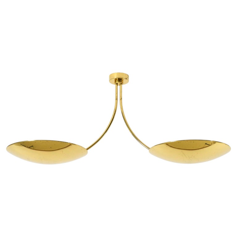 Rare Modernist Florian Schulz Brass Pendant Lamp Model Duan, Germany 1970s
