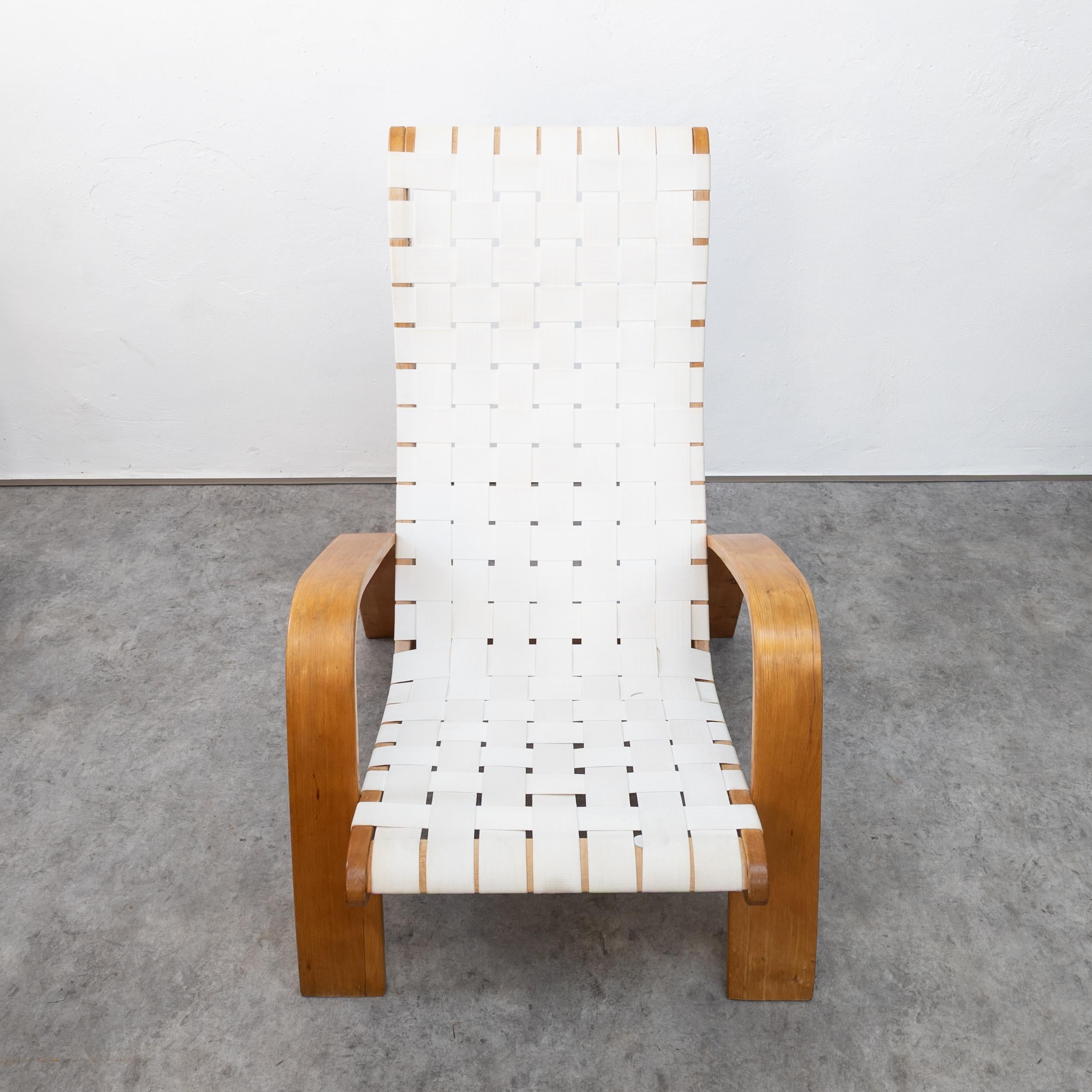Canvas Rare Modernist Lounge Chair by Krásná Jizba, Czechoslovakia