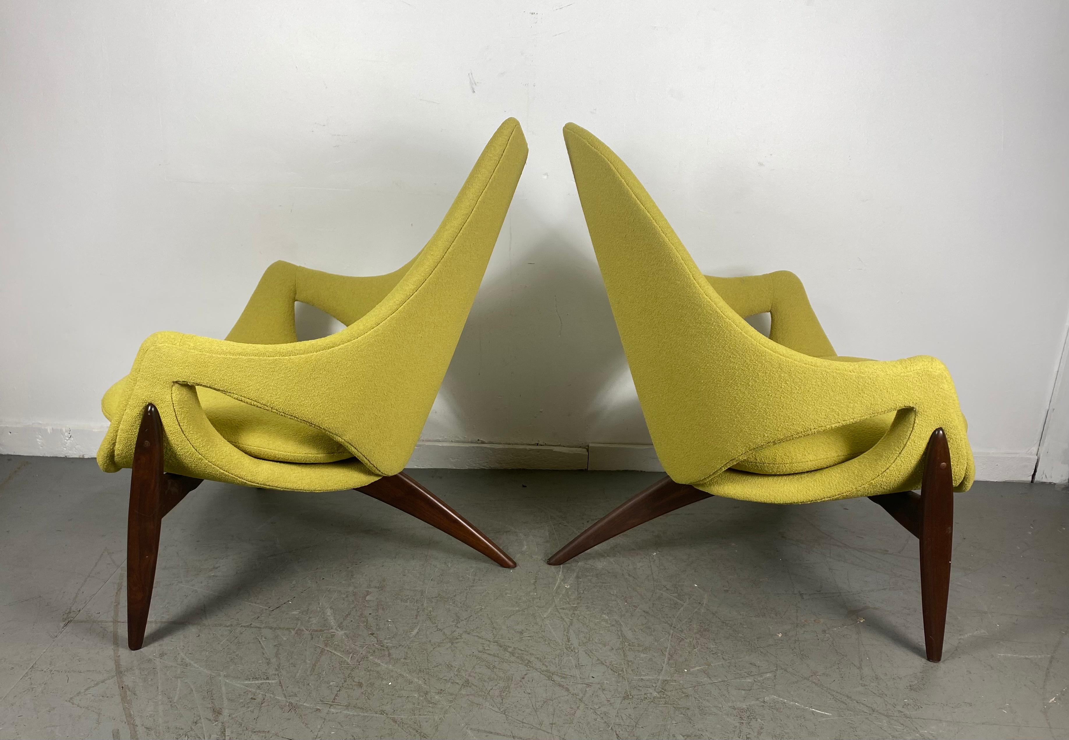 Canadian Rare Modernist Lounge Chairs by Luigi Tiengo for Cimon, Montréal, 1963