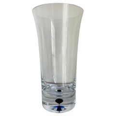 Vintage Rare Modernist Orrefors Intermezzo Blue Crystal Vase