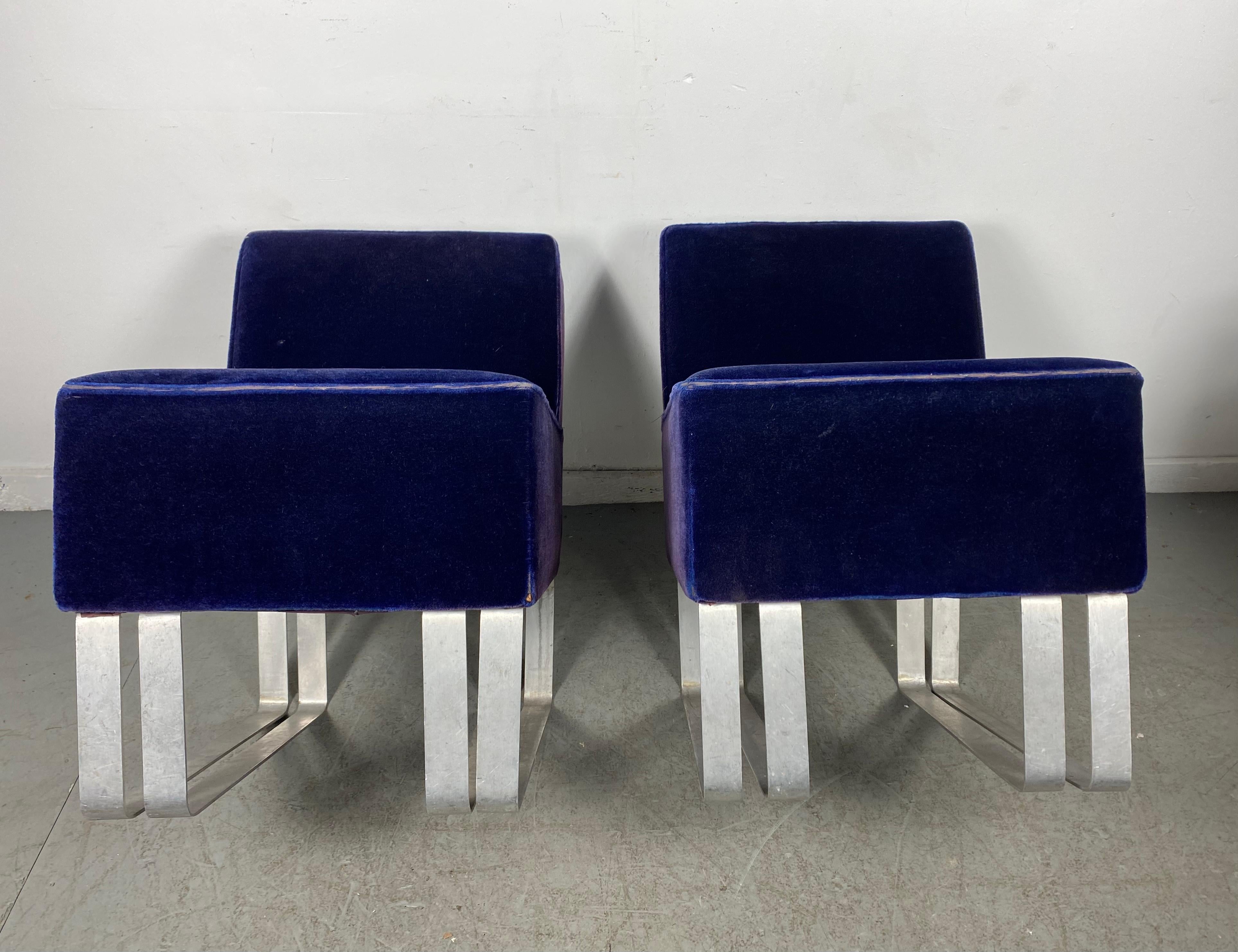 Metal Rare Modernist Slipper Chairs by Donald Deskey for Deskey -Vollmer For Sale