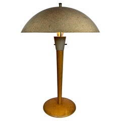 Rare lampe de table moderniste designée par Kurt Versen / étiquette ancienne