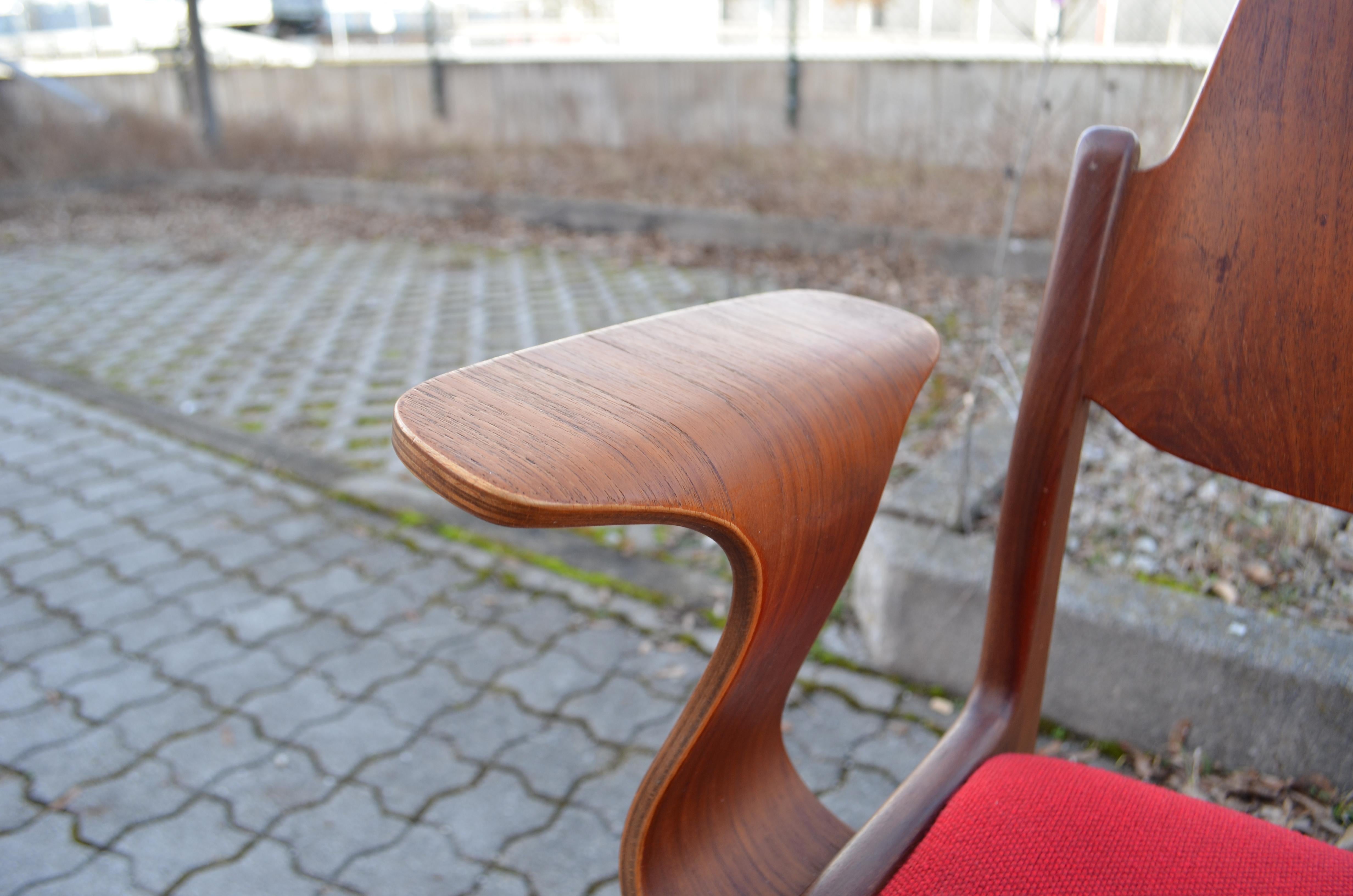 Seltener modernistischer Wilkhahn Hartmut Lohmeyer Sperrholz-Sessel 476A im Angebot 3