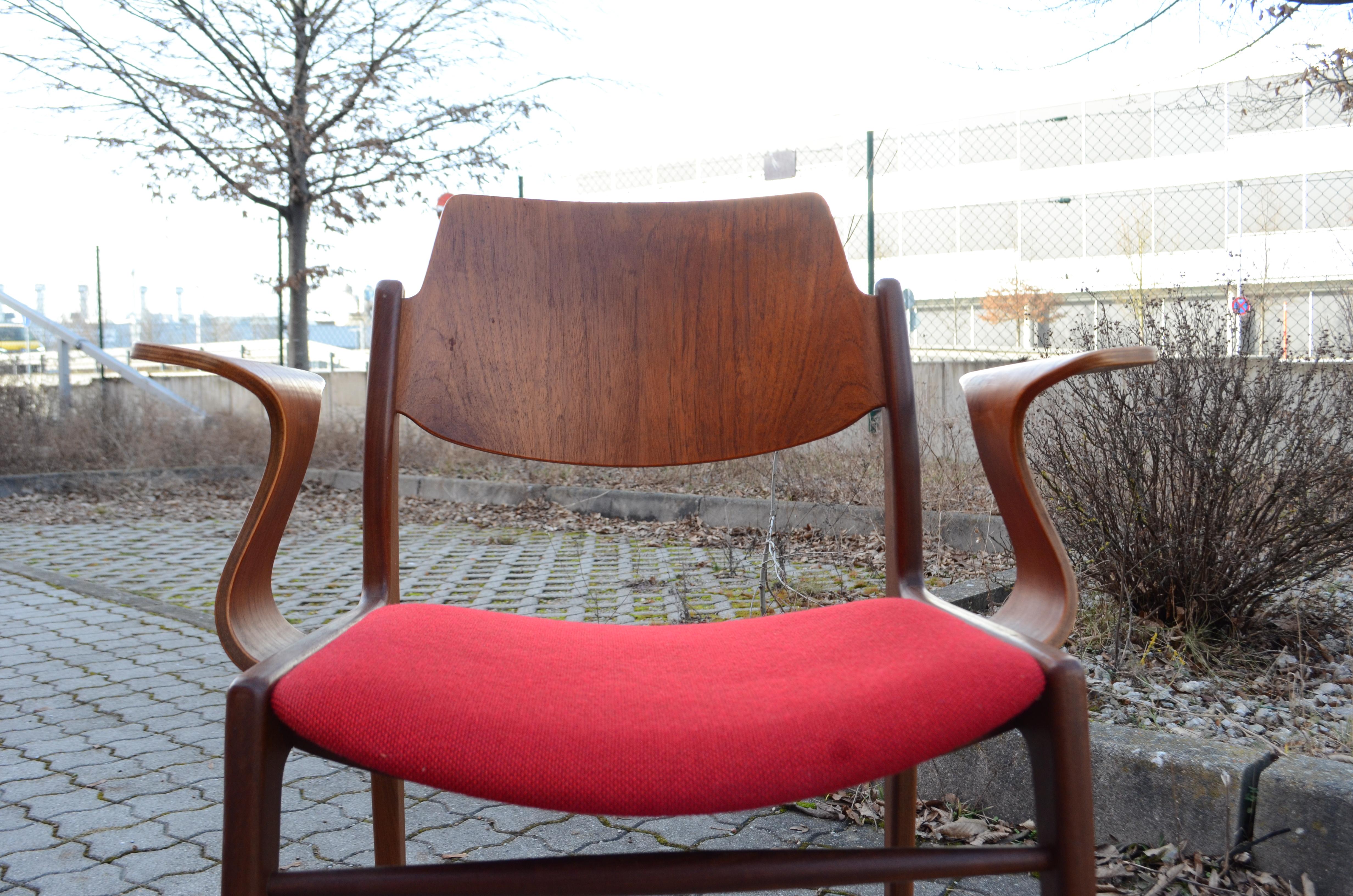 Seltener modernistischer Wilkhahn Hartmut Lohmeyer Sperrholz-Sessel 476A (Teakholz) im Angebot