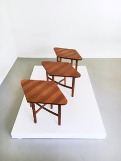 Rare Modular Coffee Table or Set of 3 Side Tables by Barney Flagg Drexel 1960s