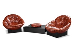 Rare Modular Leather Sofa Set by Illum Wikkelsø