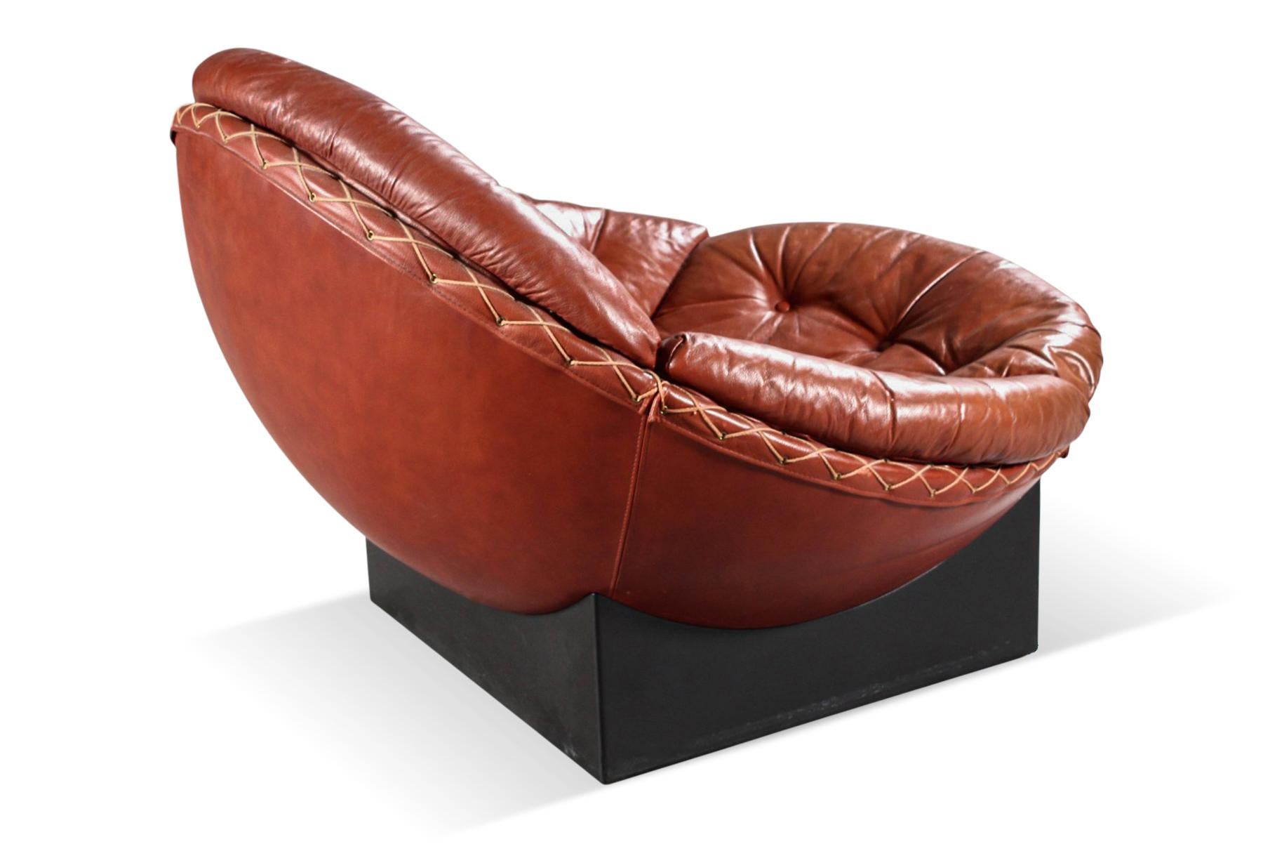 Rare Modular Leather Sofa Set by Illum Wikkelsø For Sale 1