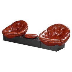 Rare Modular Leather Sofa Set by Illum Wikkelsø