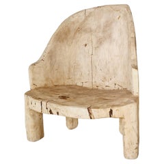 Antique Rare Monoxyle Chair of Swedish Primitive Style