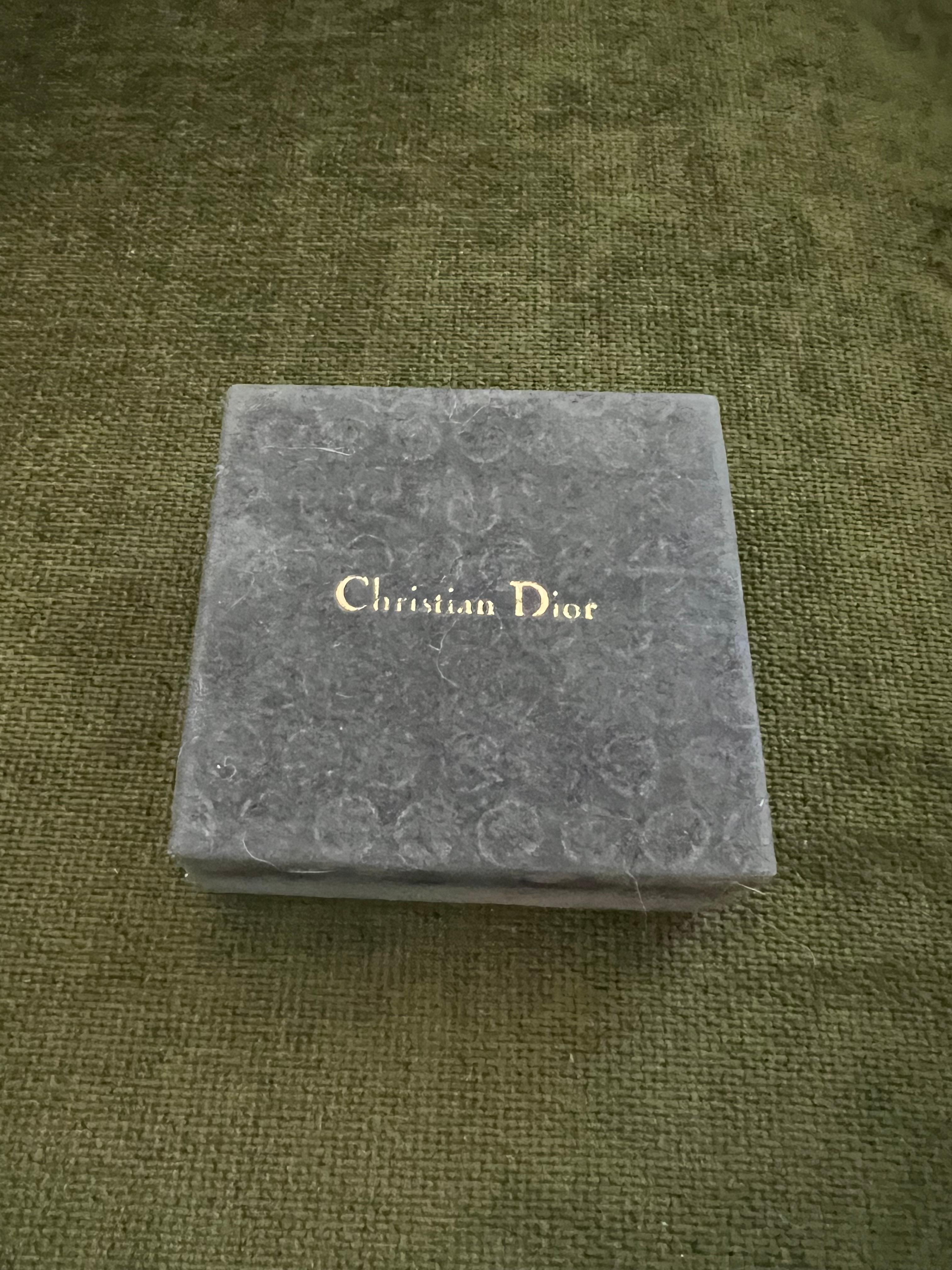 Rare Monsiuer Vintage Christian Dior Gold Plate Cufflinks & Tie Clip In Original For Sale 1