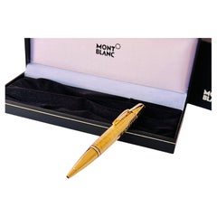 RARE Montblanc Boheme Plaqué or pierre précieuse citrine Stylo à bille Boîtier 