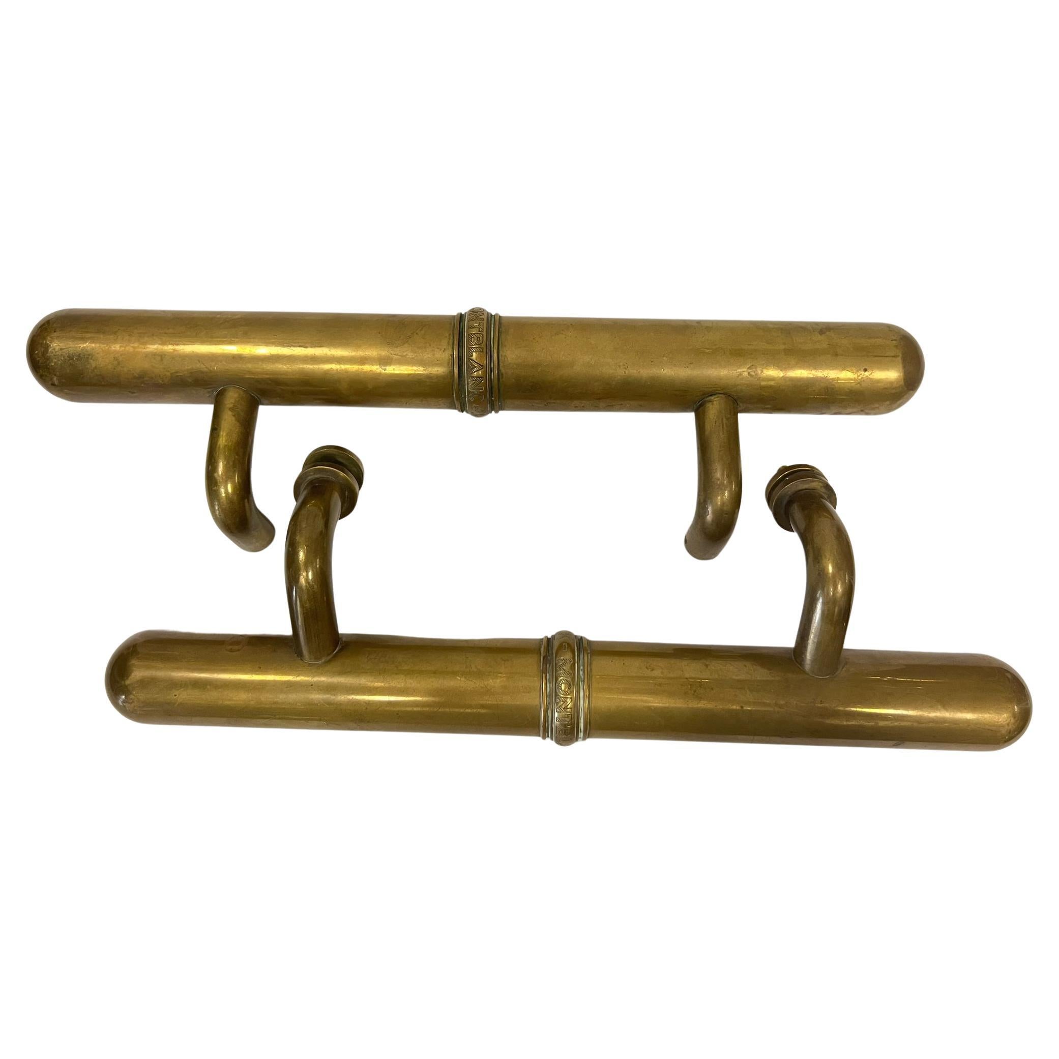 Rare Montblanc masterpiece solid brass door handles, very good original condition, weight 8 kilo.