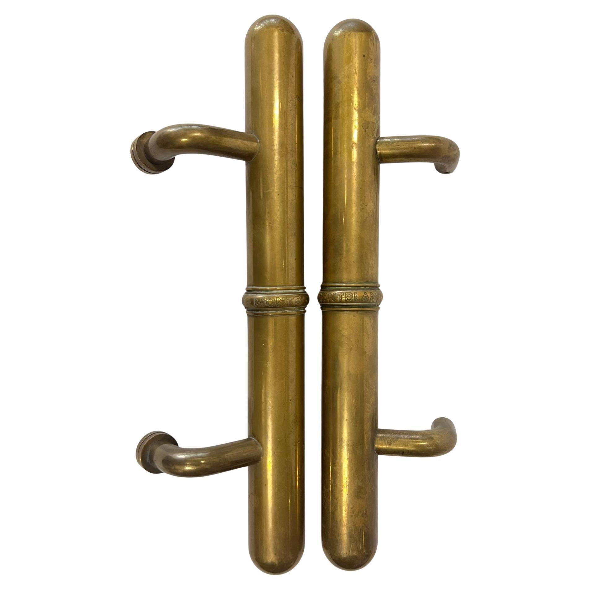 Rare maniglie per porte in ottone massiccio capolavoro Montblanc
