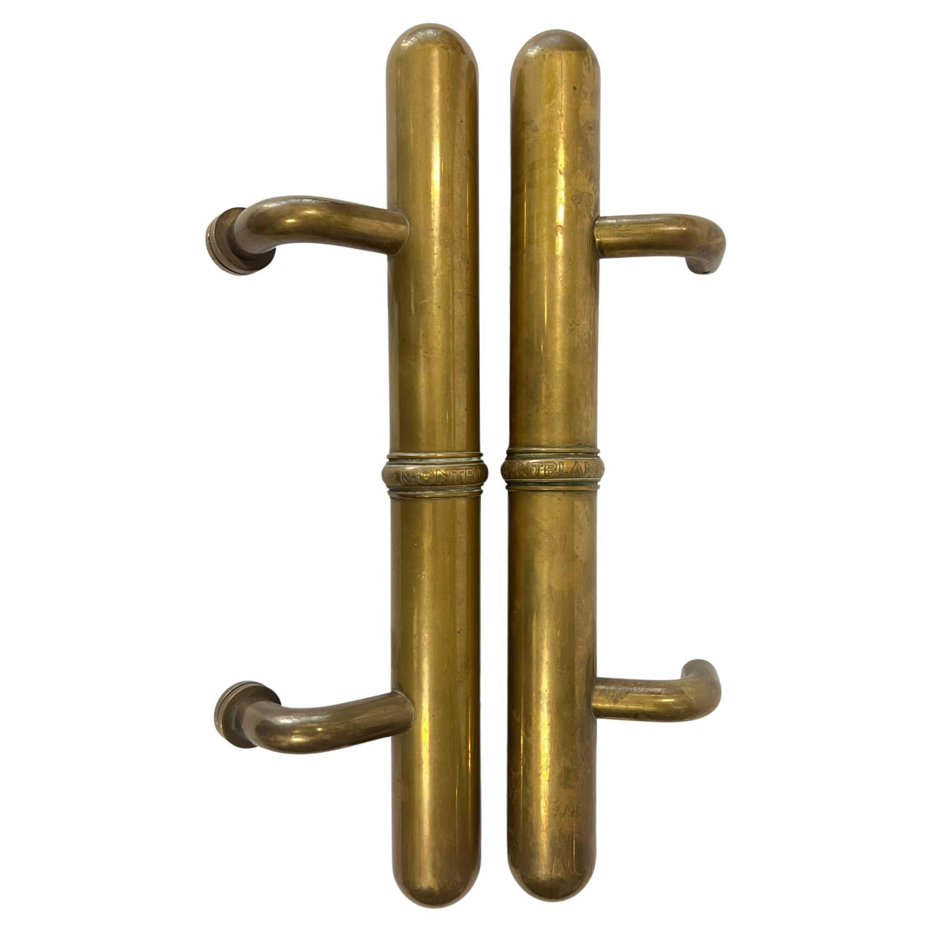Rare Montblanc Masterpiece Solid Brass Door Handles For Sale