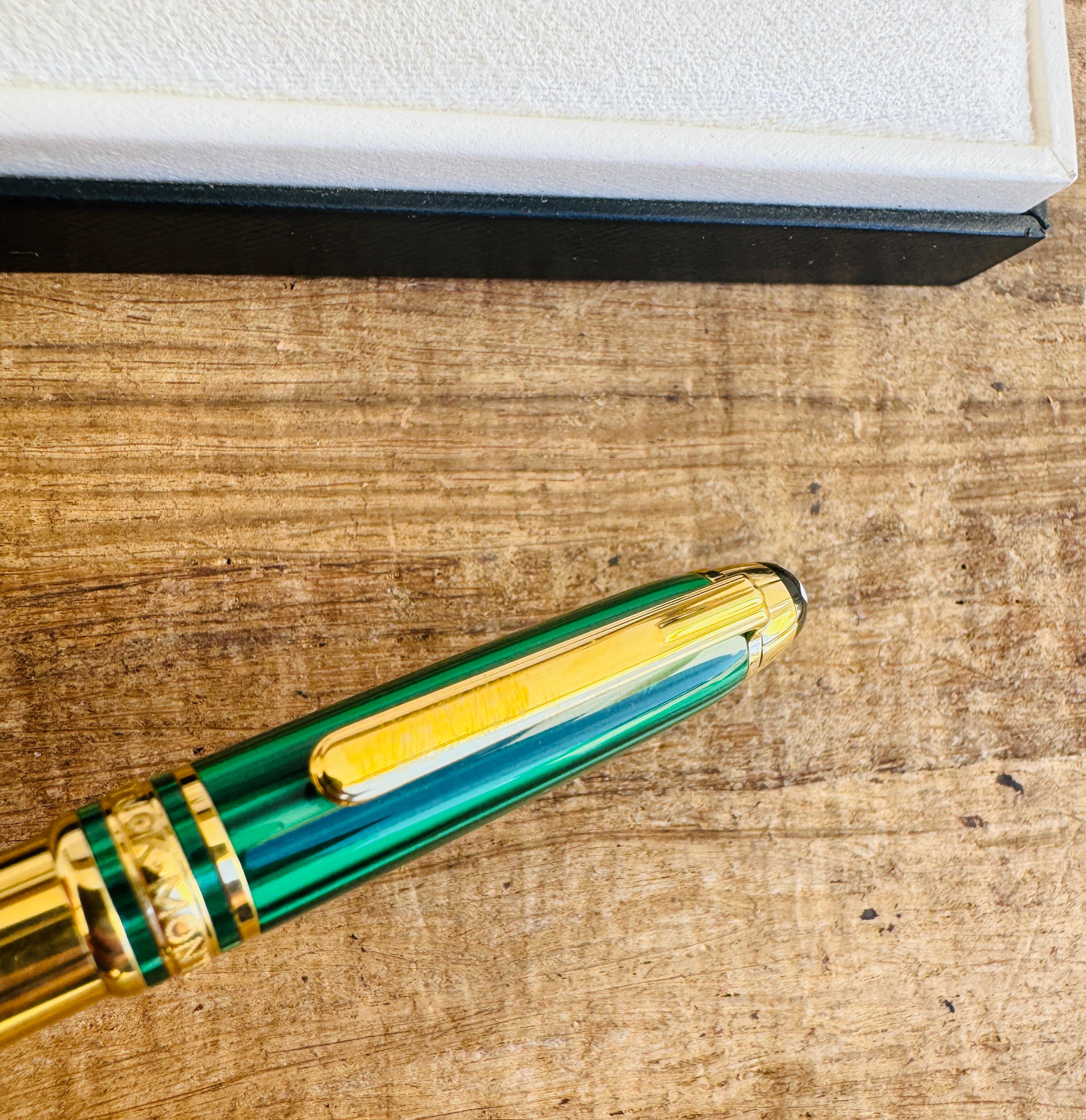 Rare crayon Montblanc édition spéciale 1996 Malachite Nikolai Mozart mécanique Bon état - En vente à Toronto, CA