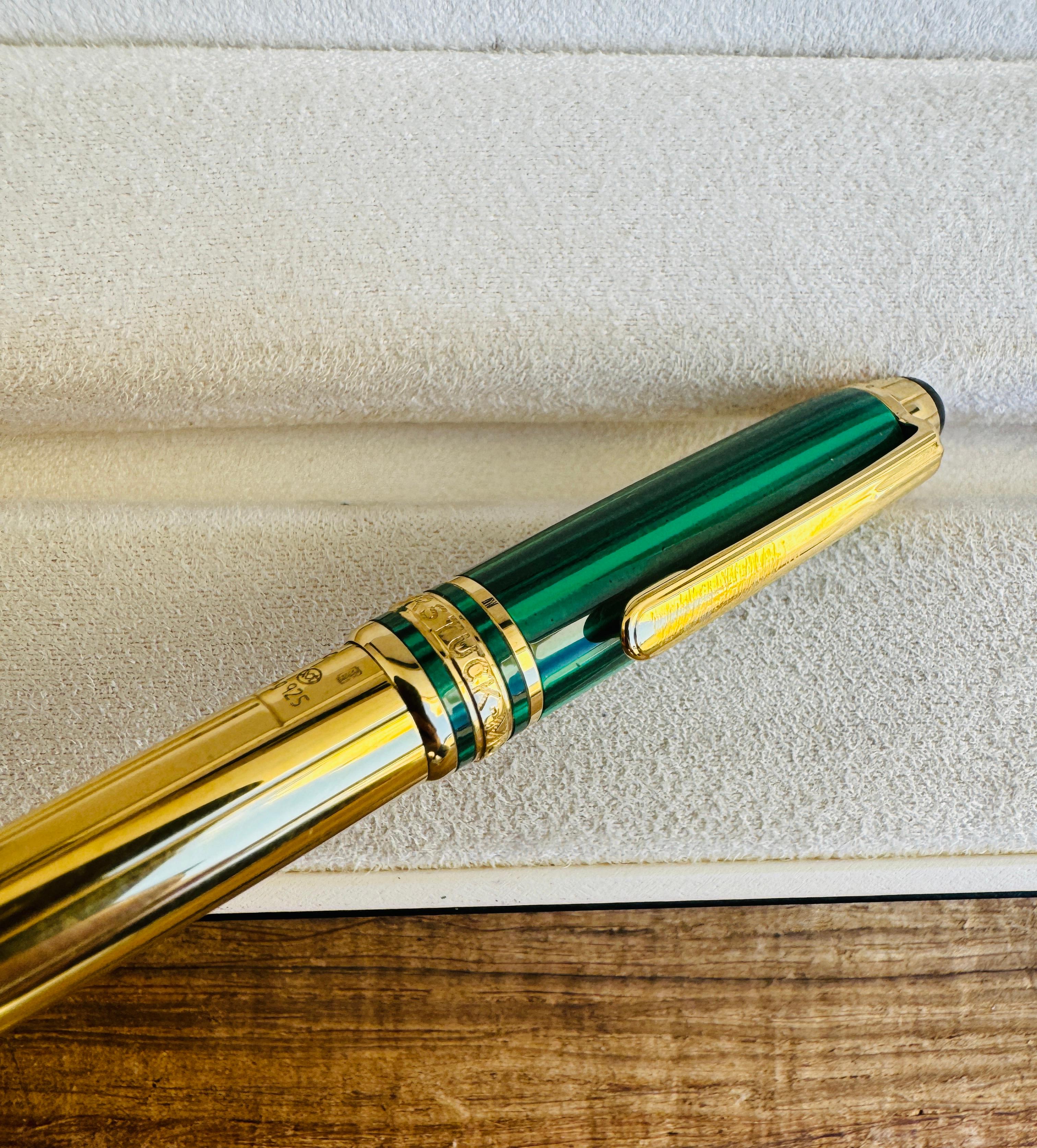 Rare crayon Montblanc édition spéciale 1996 Malachite Nikolai Mozart mécanique en vente 3