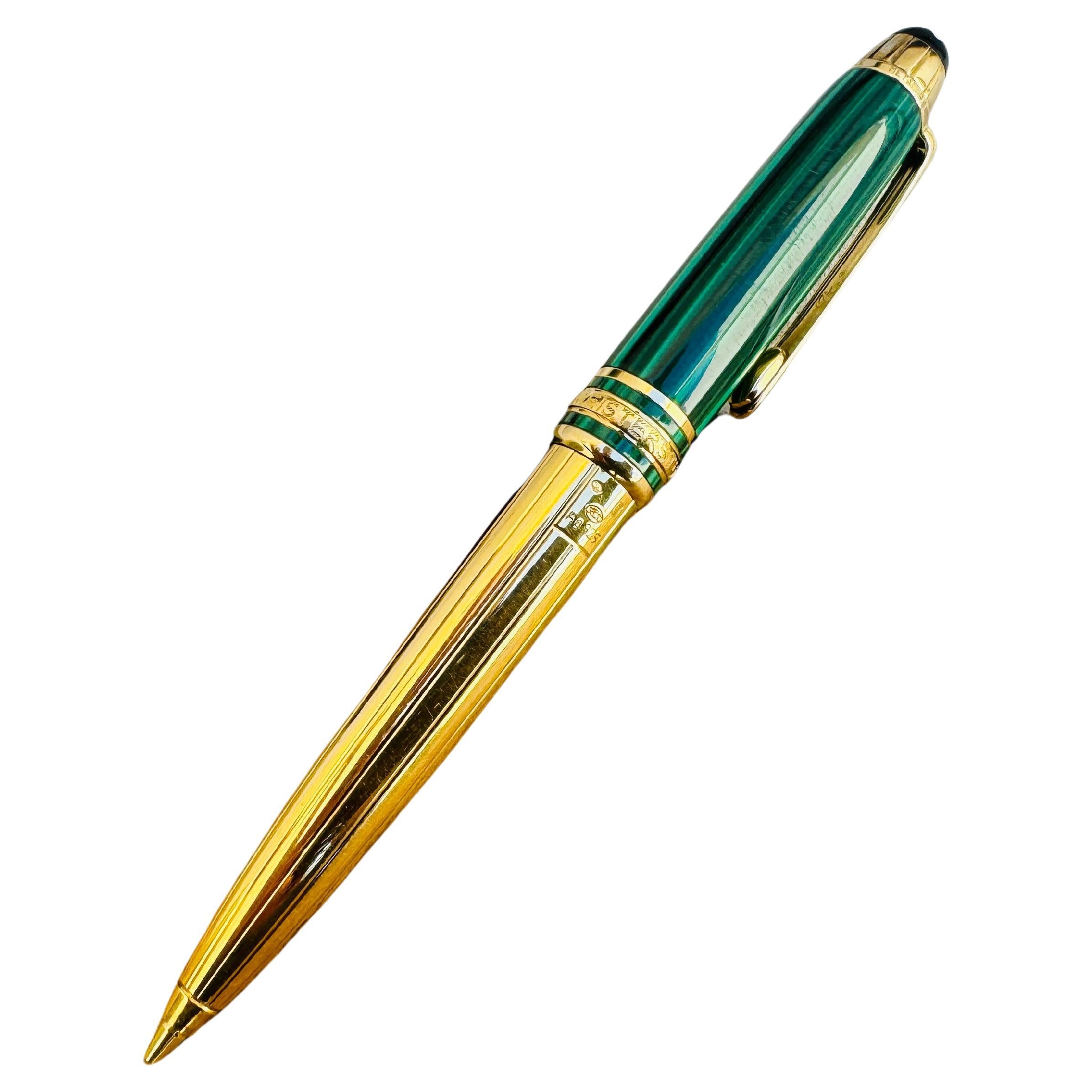 Rare crayon Montblanc édition spéciale 1996 Malachite Nikolai Mozart mécanique en vente