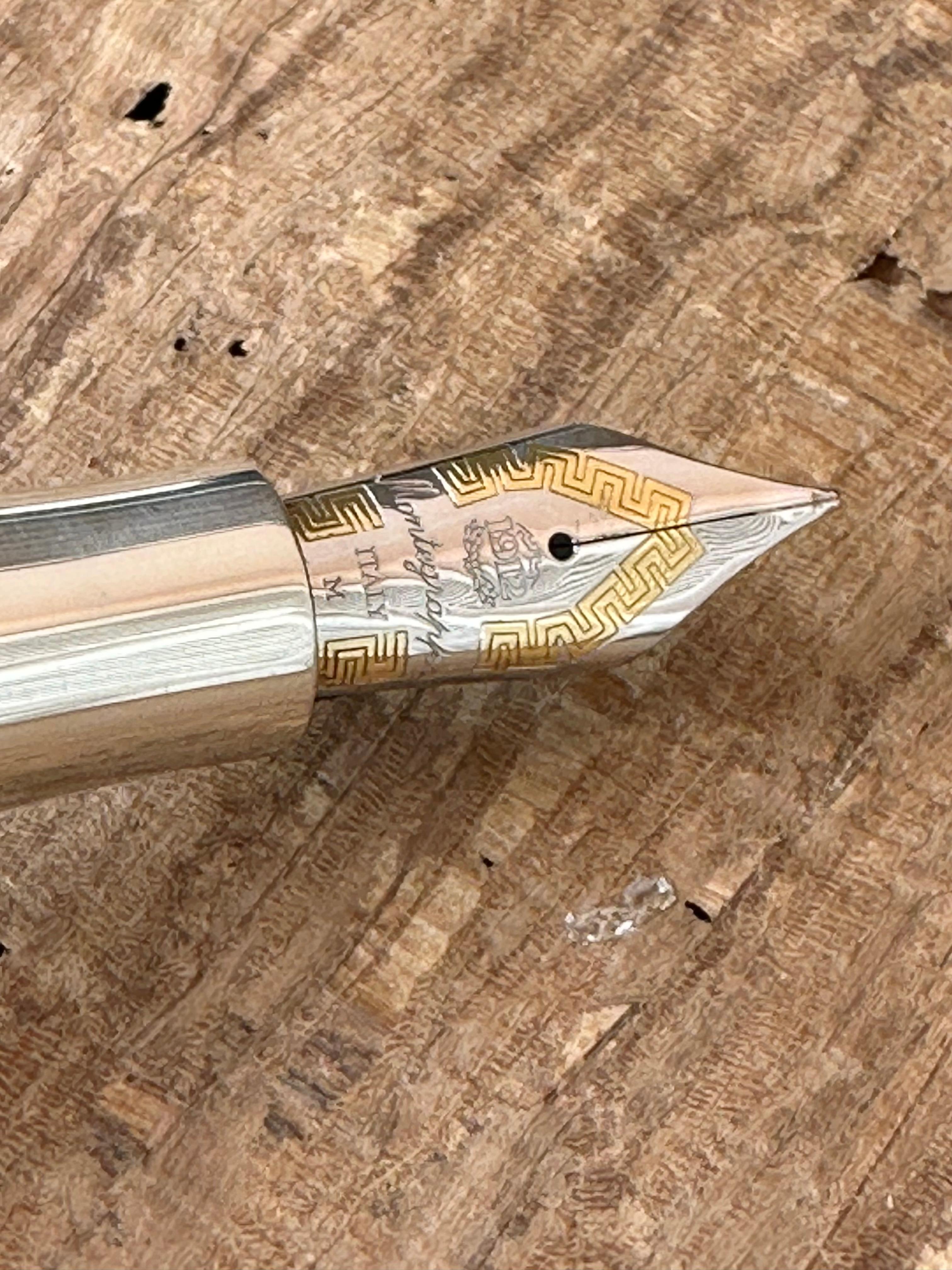 RARE Montegrappa Extra 1930 Turtle Brown Stylo Plume W/18K Medium Nib. en vente 8
