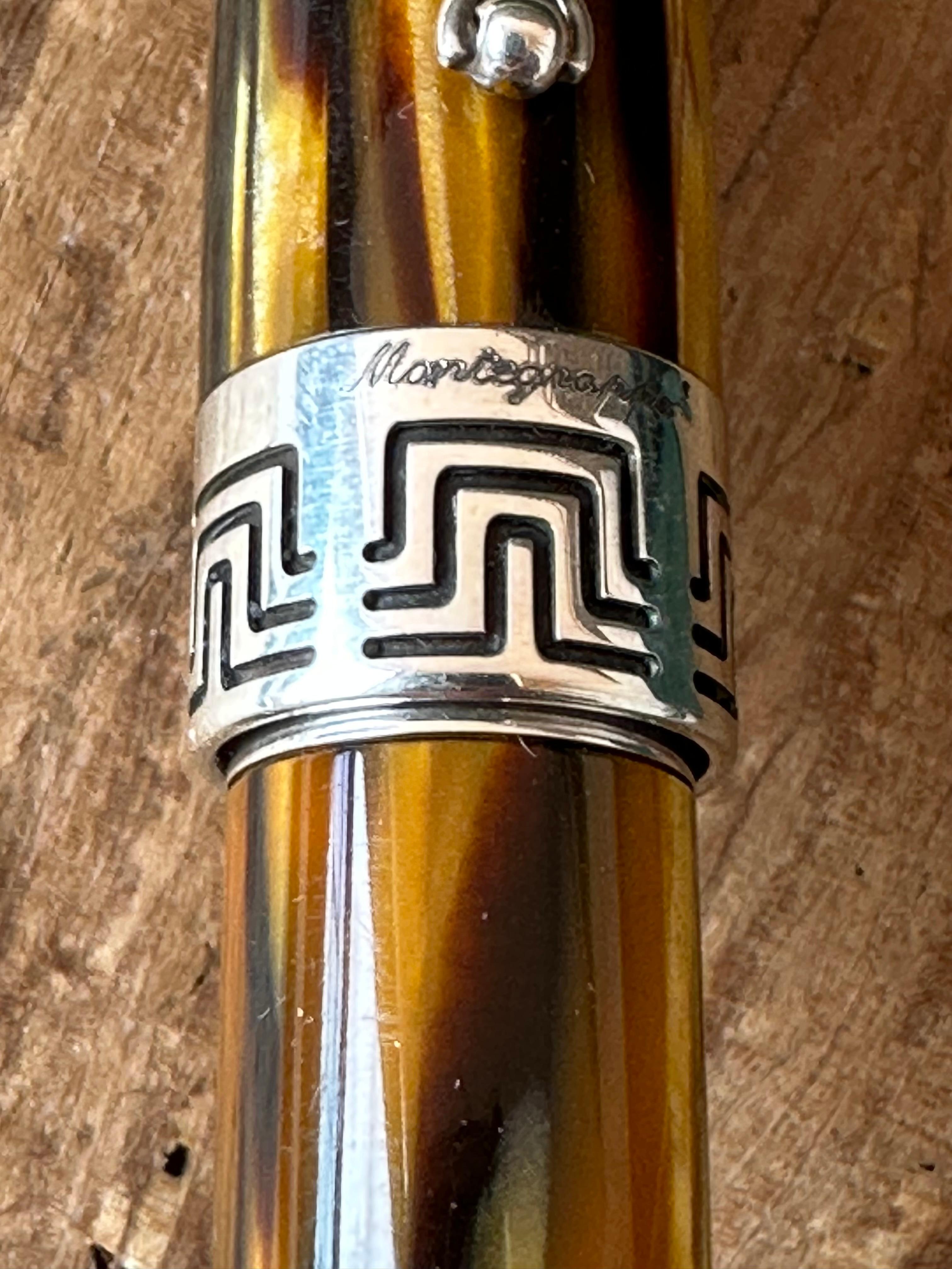 RARE Montegrappa Extra 1930 Turtle Brown Stylo Plume W/18K Medium Nib. en vente 1