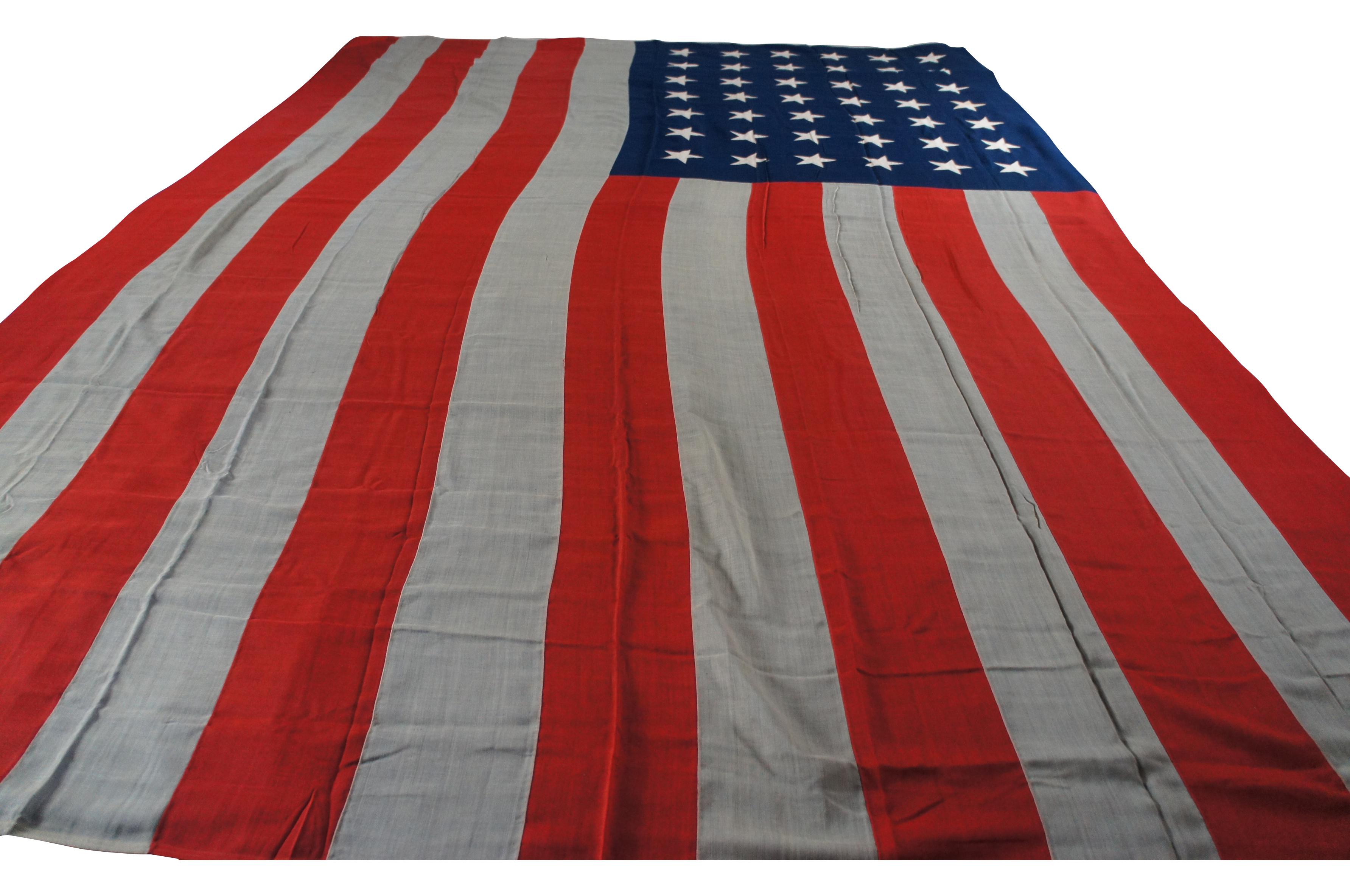 Monumental fifteen foot 42 star American flag, circa 1889-1890.

The 42-star flag is rare because only a limited number of 42-star flags were produced after Washington became a state on Nov. 11, 1889.

But it takes a more intimate knowledge of