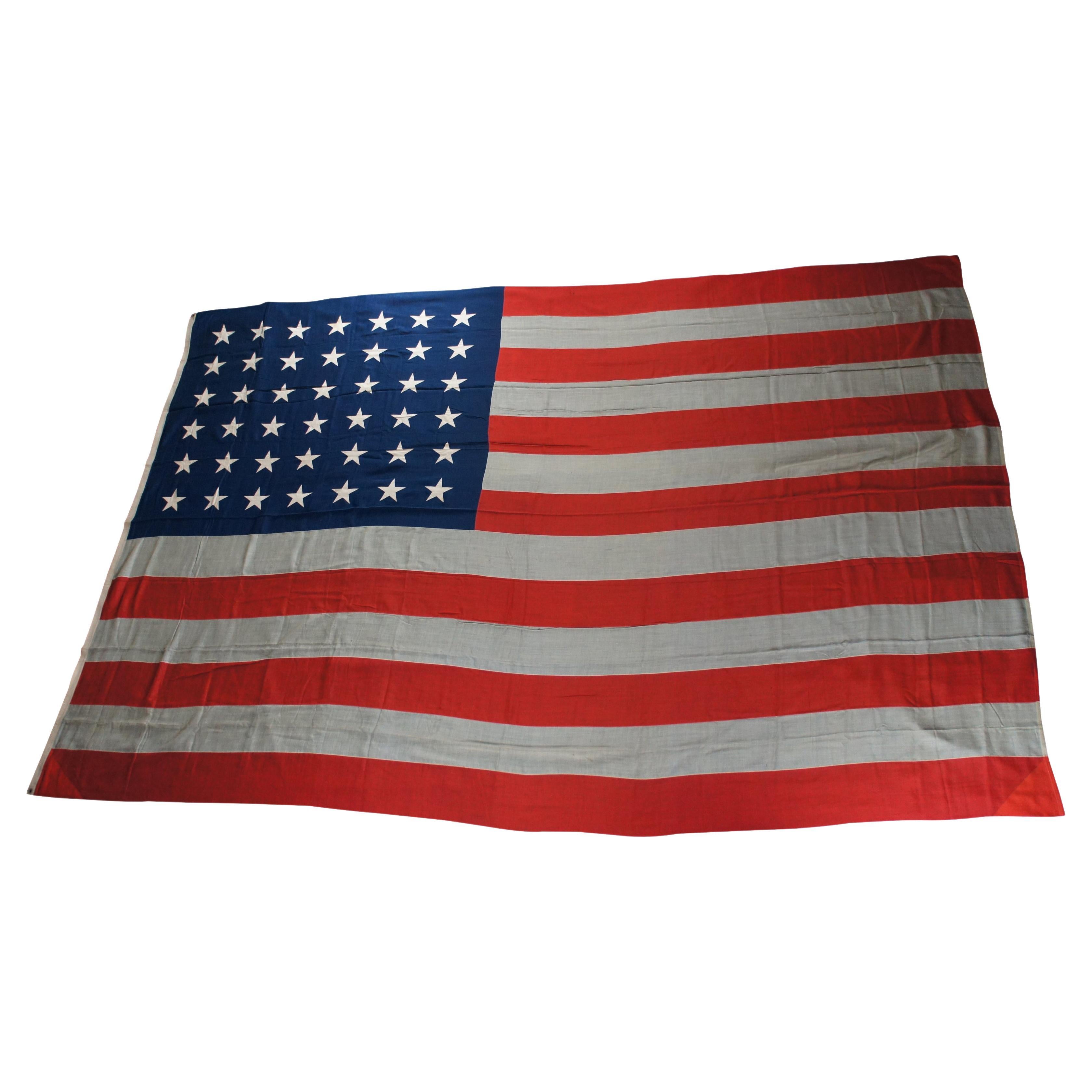 Rare Monumental 1890 Antique 42 Star United States of America Flag