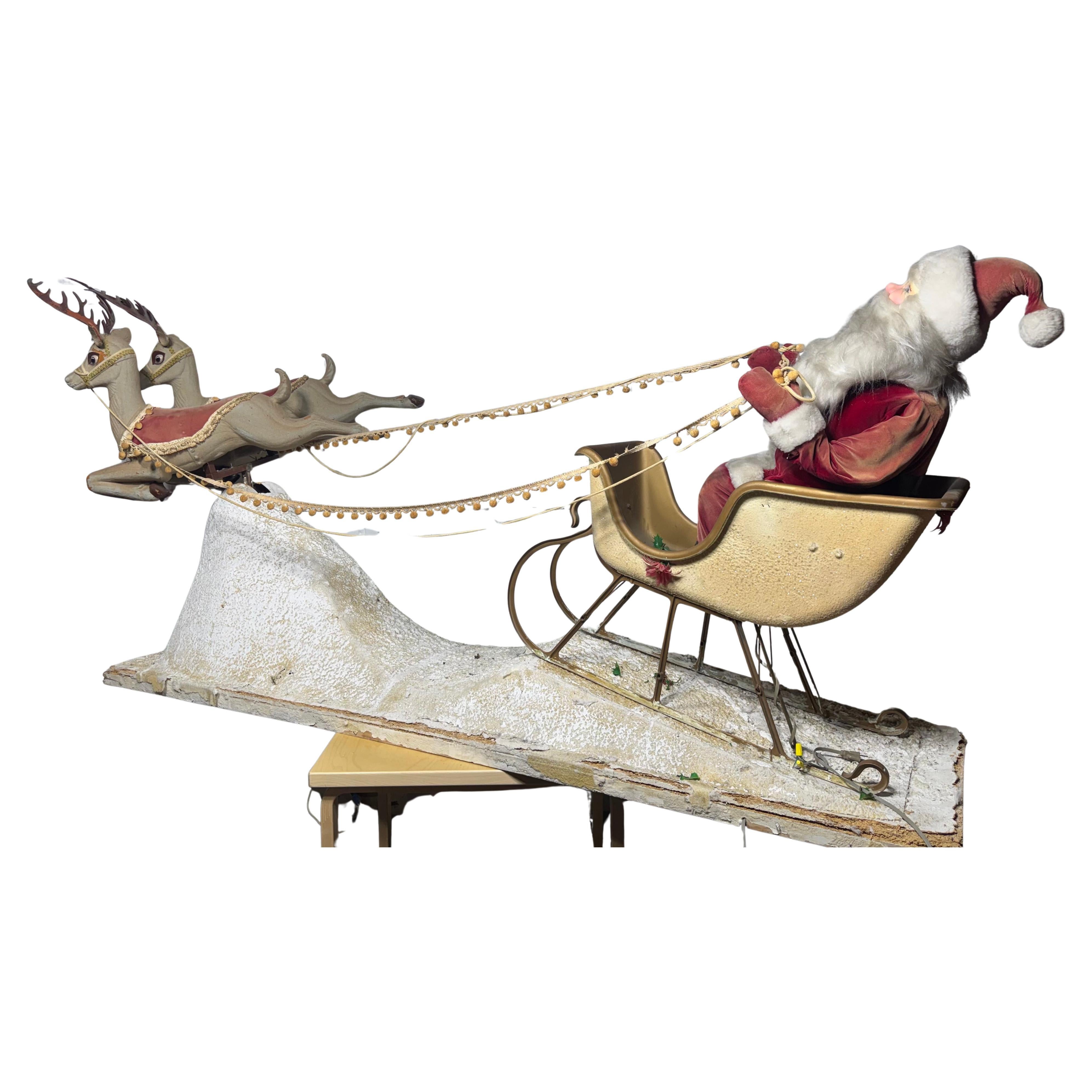 Rare, Monumental 1940s/50s Animatronic Santa and Reindeers, Macy
s Boston Ma For Sale