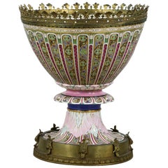 Antique Rare Monumental 19th Century French Porcelain Urn Centerpiece