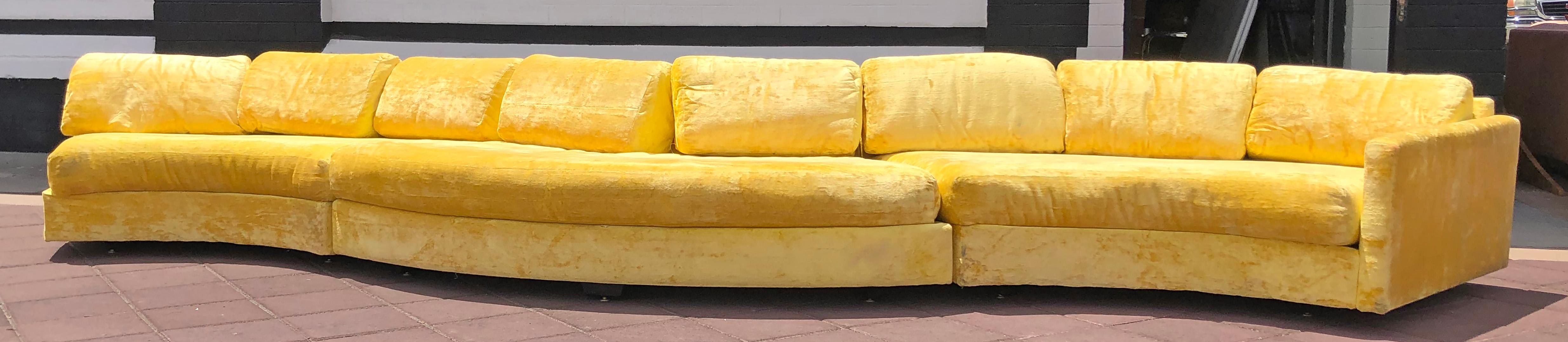 American Rare Monumental Adrian Pearsall Serpentine Sofa