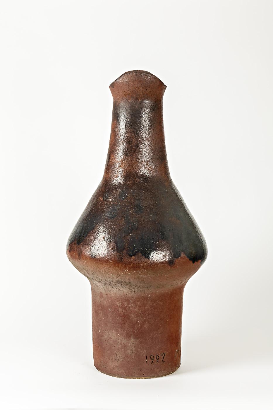 French Rare Monumental Ceramic Vase by Daniel Maes, circa 1992 For Sale