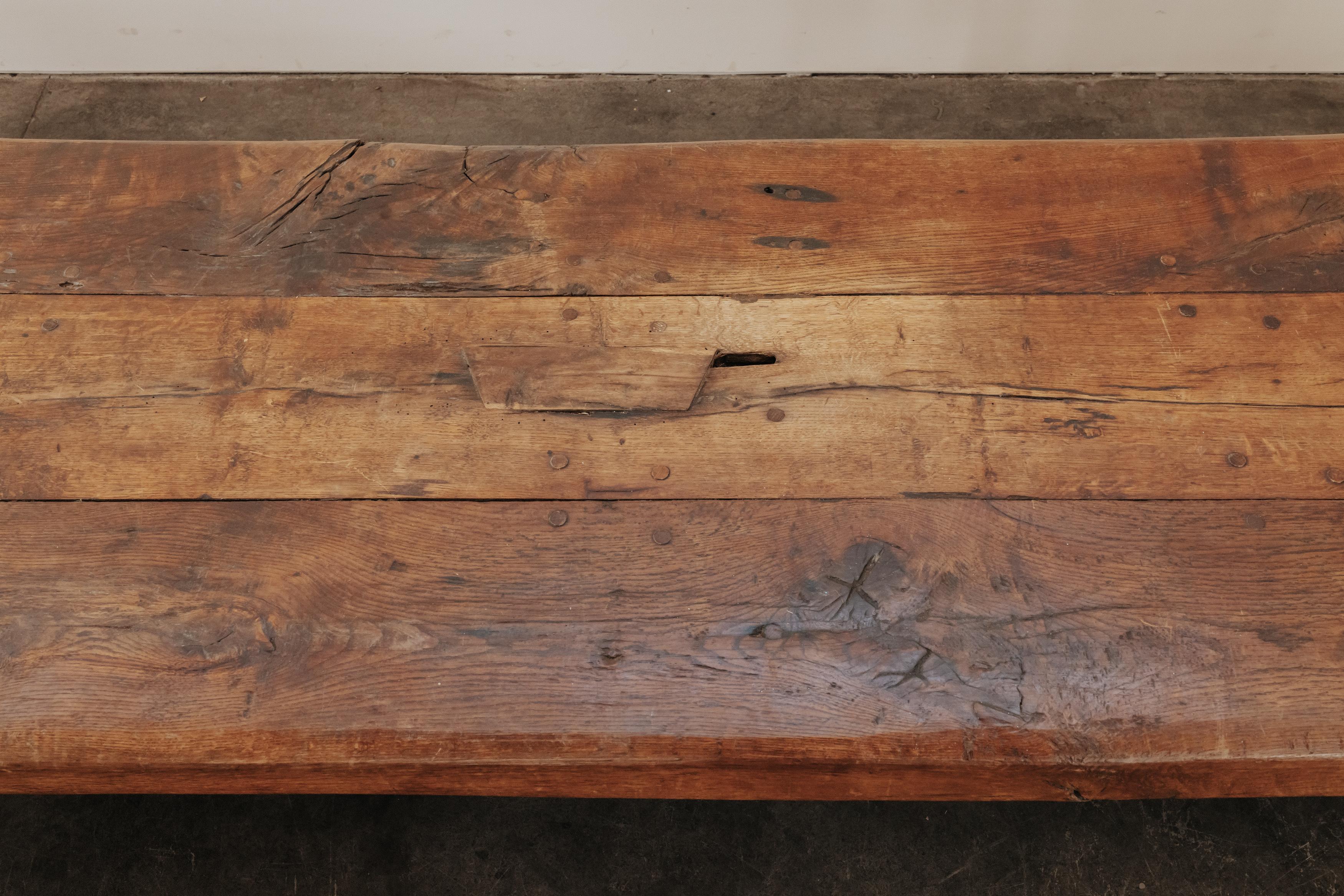 Oak Rare Monumental Dining Table From A Castle In Le Mans, France, Circa 1800 For Sale