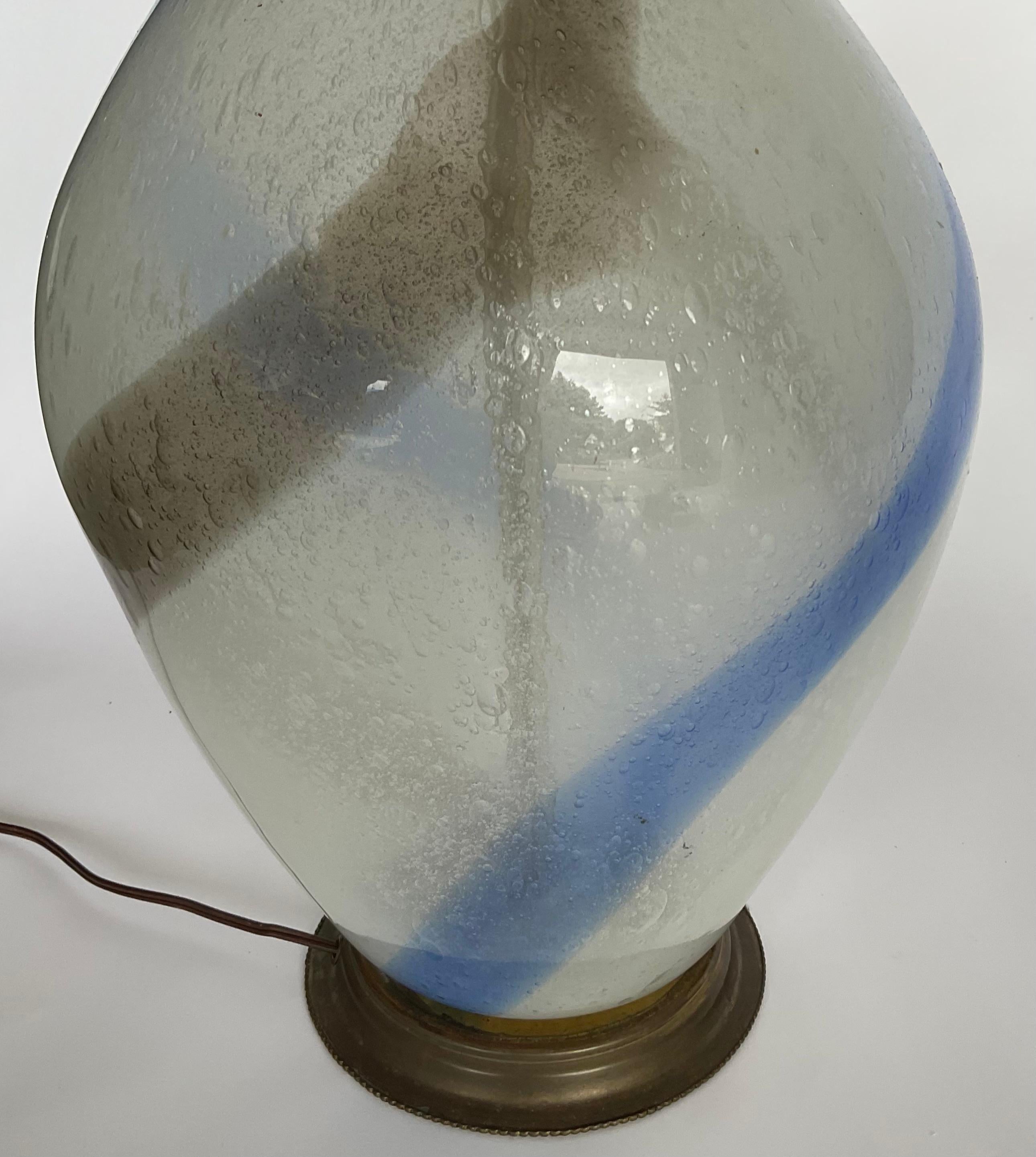 Italian RARE Monumental Dino Martens Aureliano Toso Pulegoso Murano Art Glass Lamp  For Sale