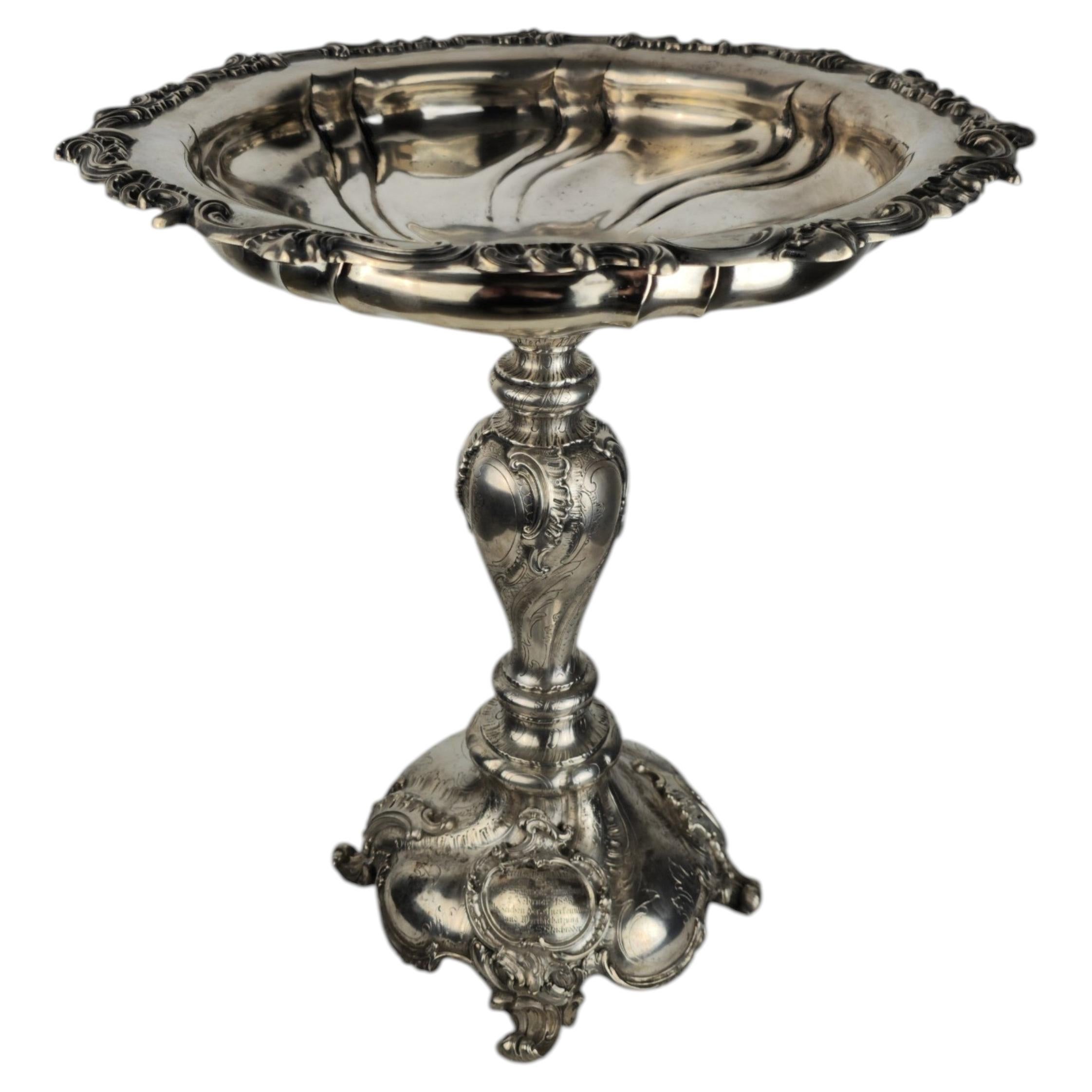 Rare Monumental German Silver Centerpiece Bowl by Sy & Wagner, Berlin For Sale