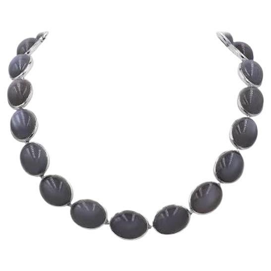 Rare Moon Stone 343 CT White 18K Gold Necklace for Her For Sale