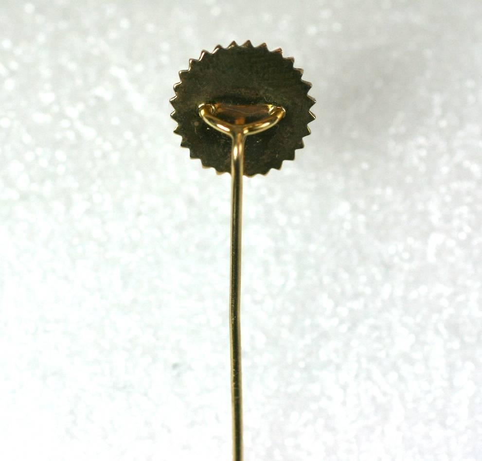 Victorian Rare Moonstone Man in the Sun Stickpin For Sale