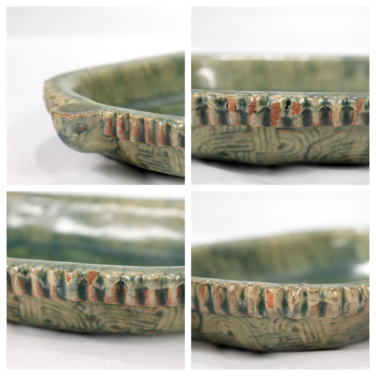 Raro cuenco bajo o plato oblongo de Moravian Pottery Works / Mercer Tile Company en venta 6