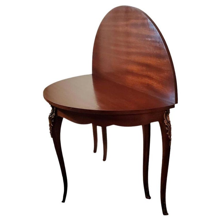 Rare Morphing French Louis XV Style Ormulu Mounted Mahogany Table For Sale