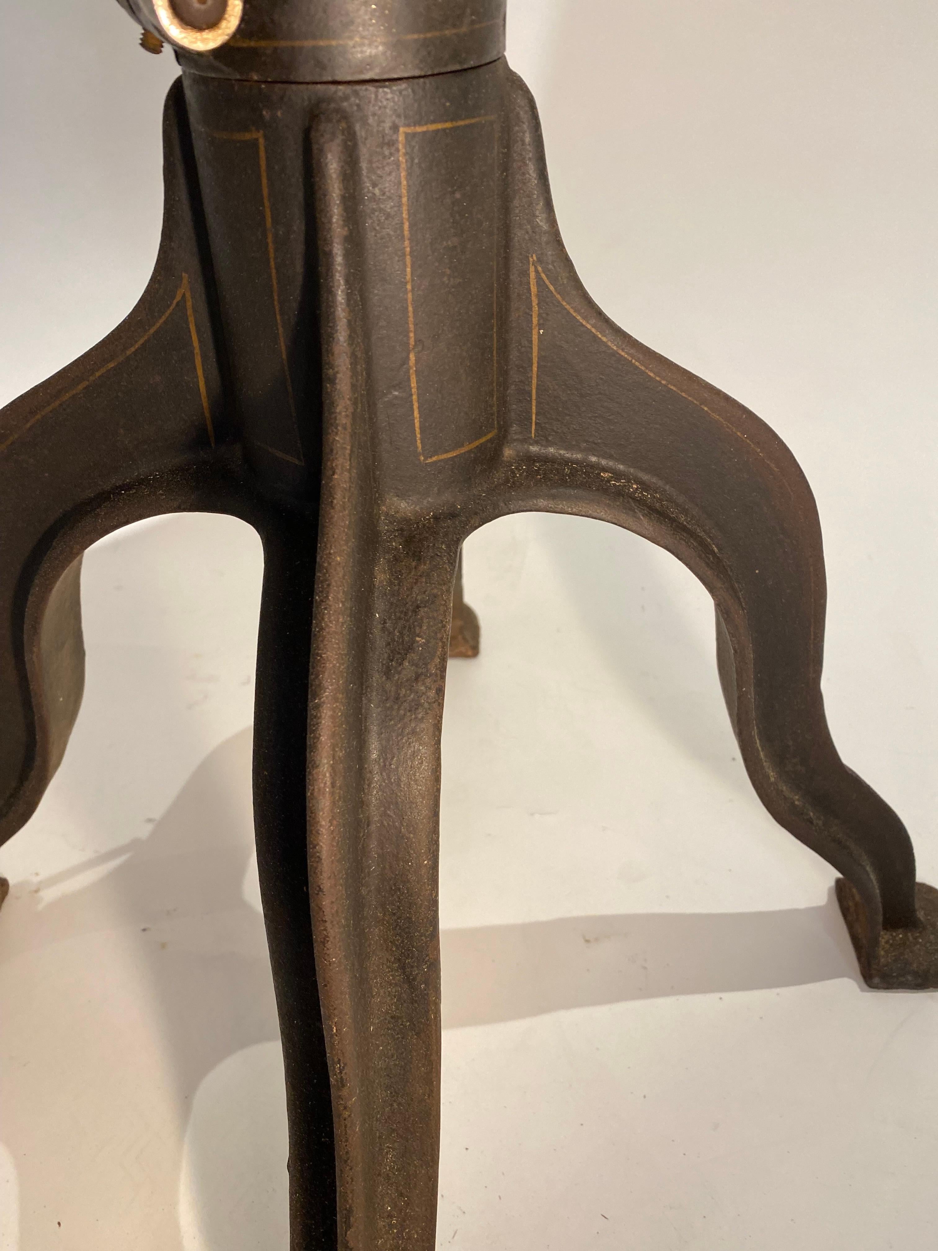 Early 20th Century Rare Morse Drafting Table, Cast Iron and Wood, with Seldom Seen Drawer