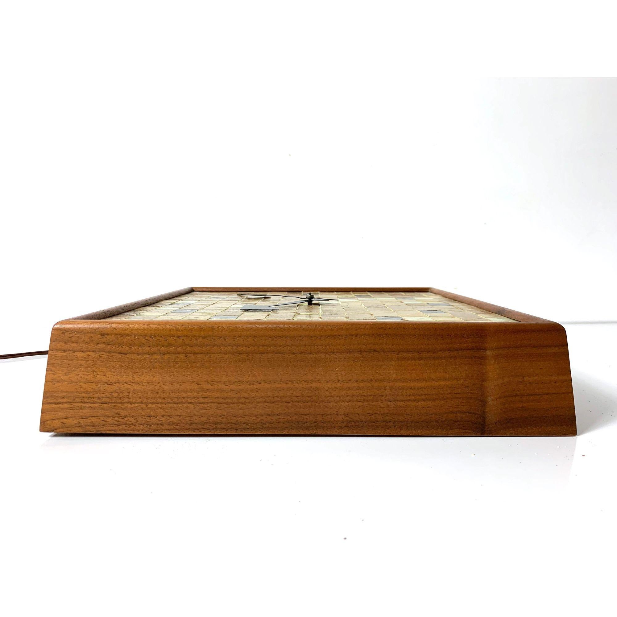 Rare Mosaic Tile Wall Clock in Walnut by George Nelson & Assoc circa 1950s For Sale 3