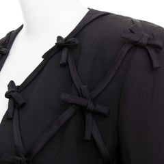 rare MOSCHINO 1990s Cheap Chic Vintage 3D ribbon bow embellished lattice blazer