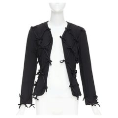 rare MOSCHINO 1990s Cheap Chic Vintage 3D ribbon bow embellished lattice blazer