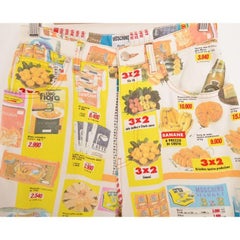 Rare Moschino 1990's Supermarket Advertising Slogan Colourful Patterned Jeans