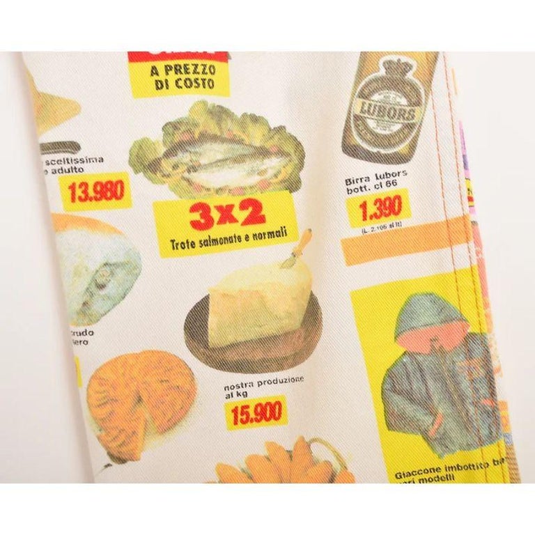 Rare Moschino 1990's Supermarket Advertising Slogan Colourful