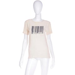 Rare Moschino 1980s Vintage Barcode Rayon SS Top w Francos Birthday