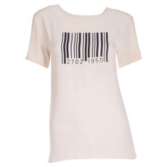 Rare Moschino 1980s Vintage Barcode Rayon SS Top w Francos Birthday